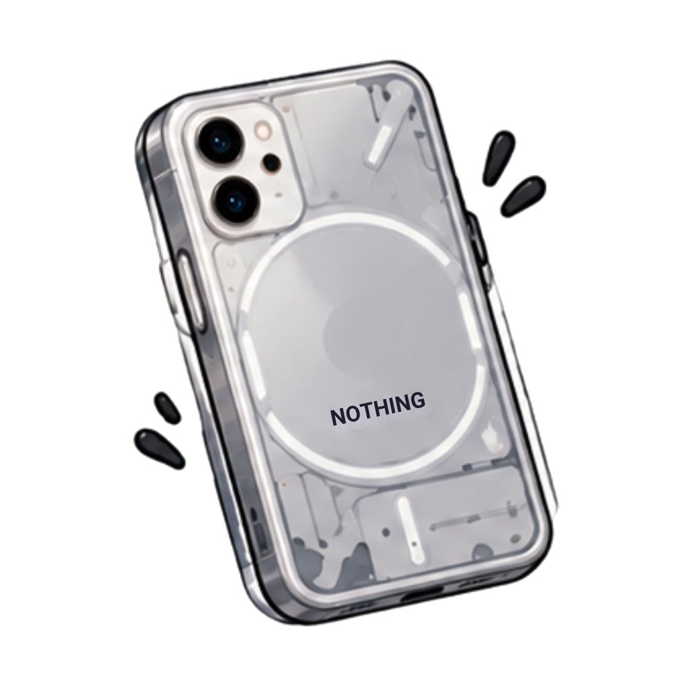 Clear Nothing Phone sticker: A clear Nothing phone with a white ring