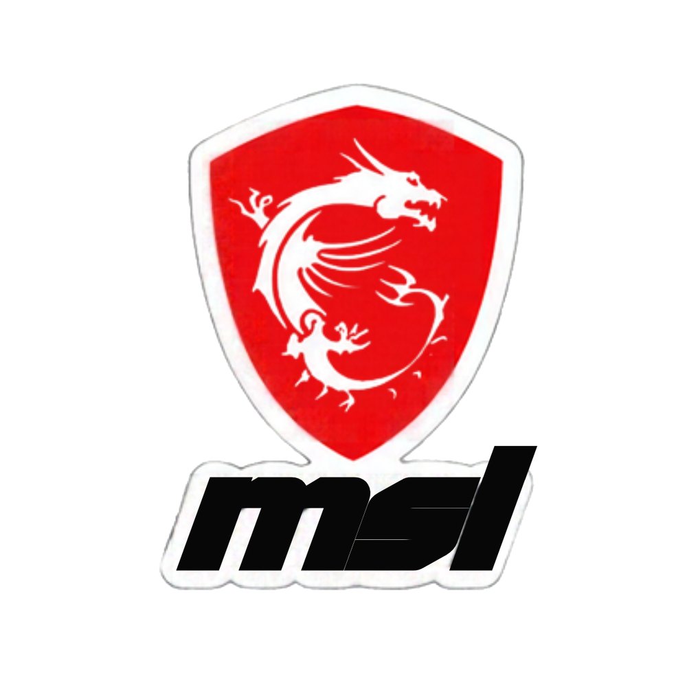 MSI Dragon Logo sticker: The red MSI dragon shield with the MSI wordmark