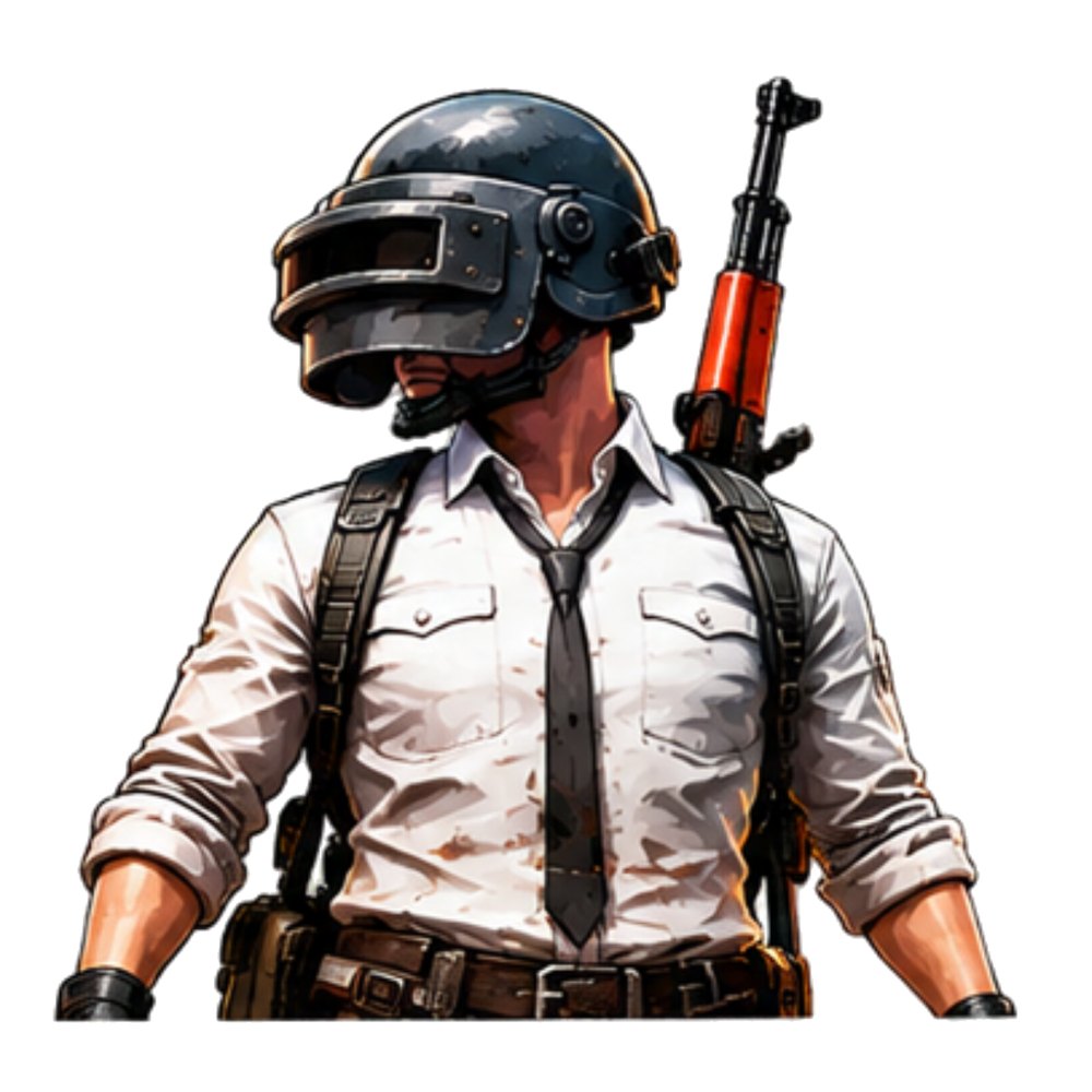 Helmet Soldier sticker: A soldier in a level 3 helmet and white shirt with a rifle on his back
