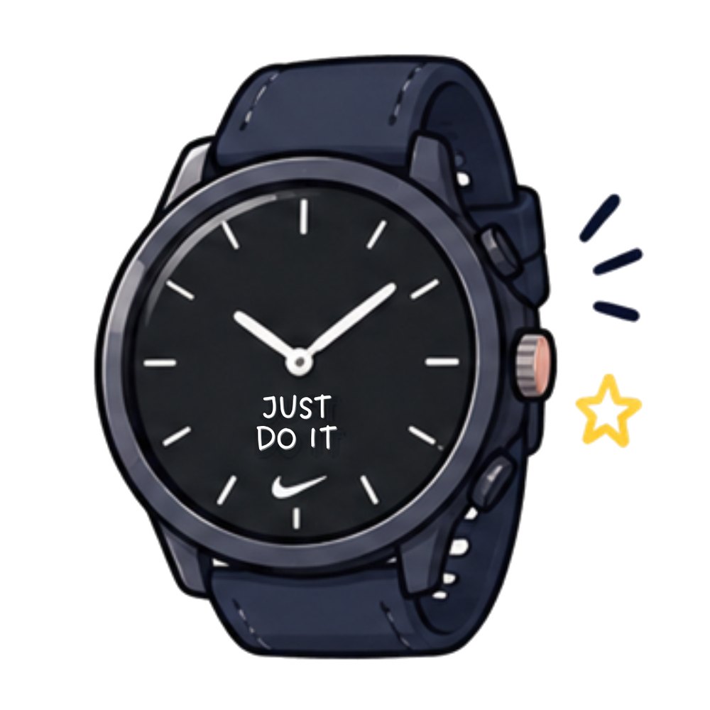Just Do It Watch sticker: A navy sports watch reading "Just Do It"