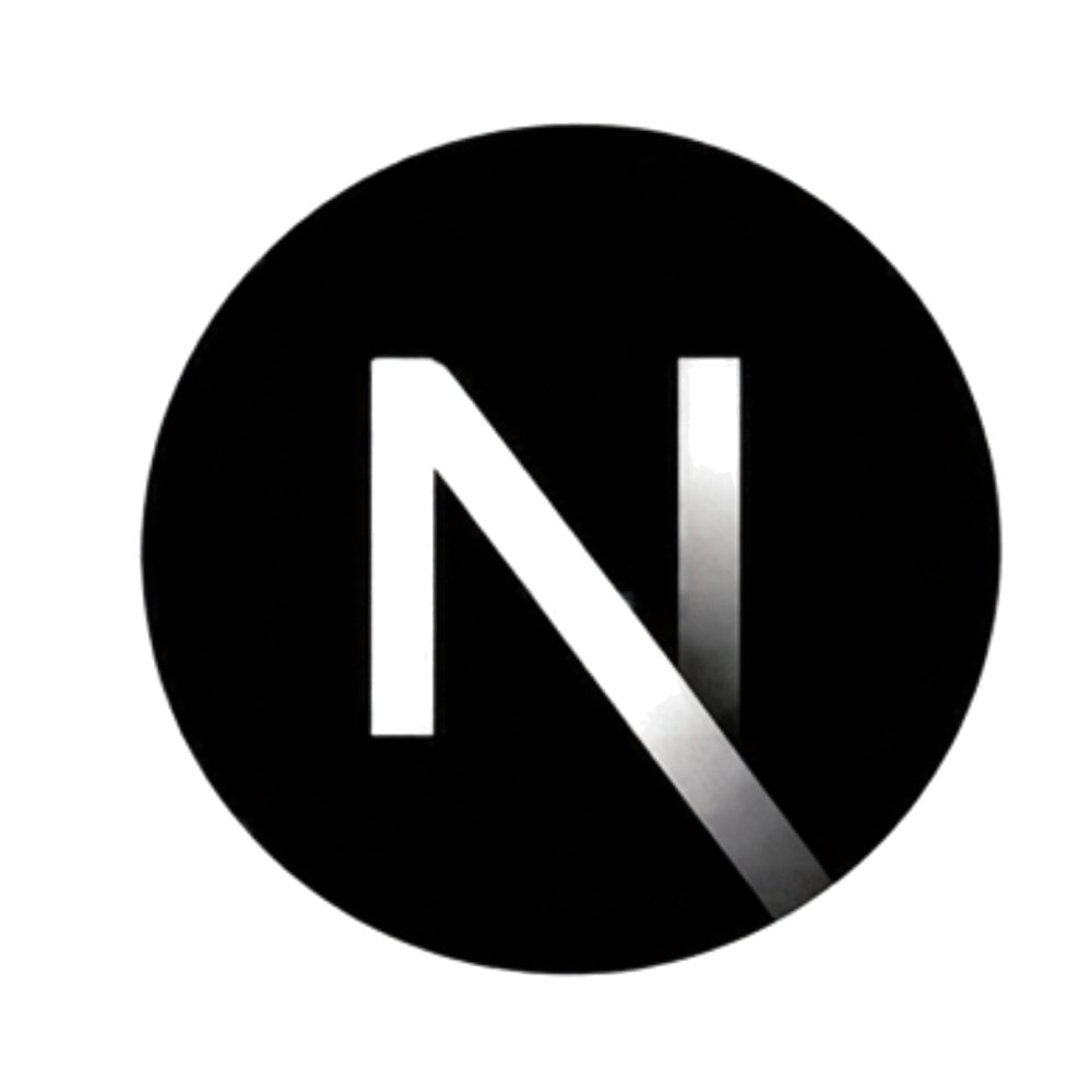 Next.js Logo sticker: The black circular Next.js "N" logo