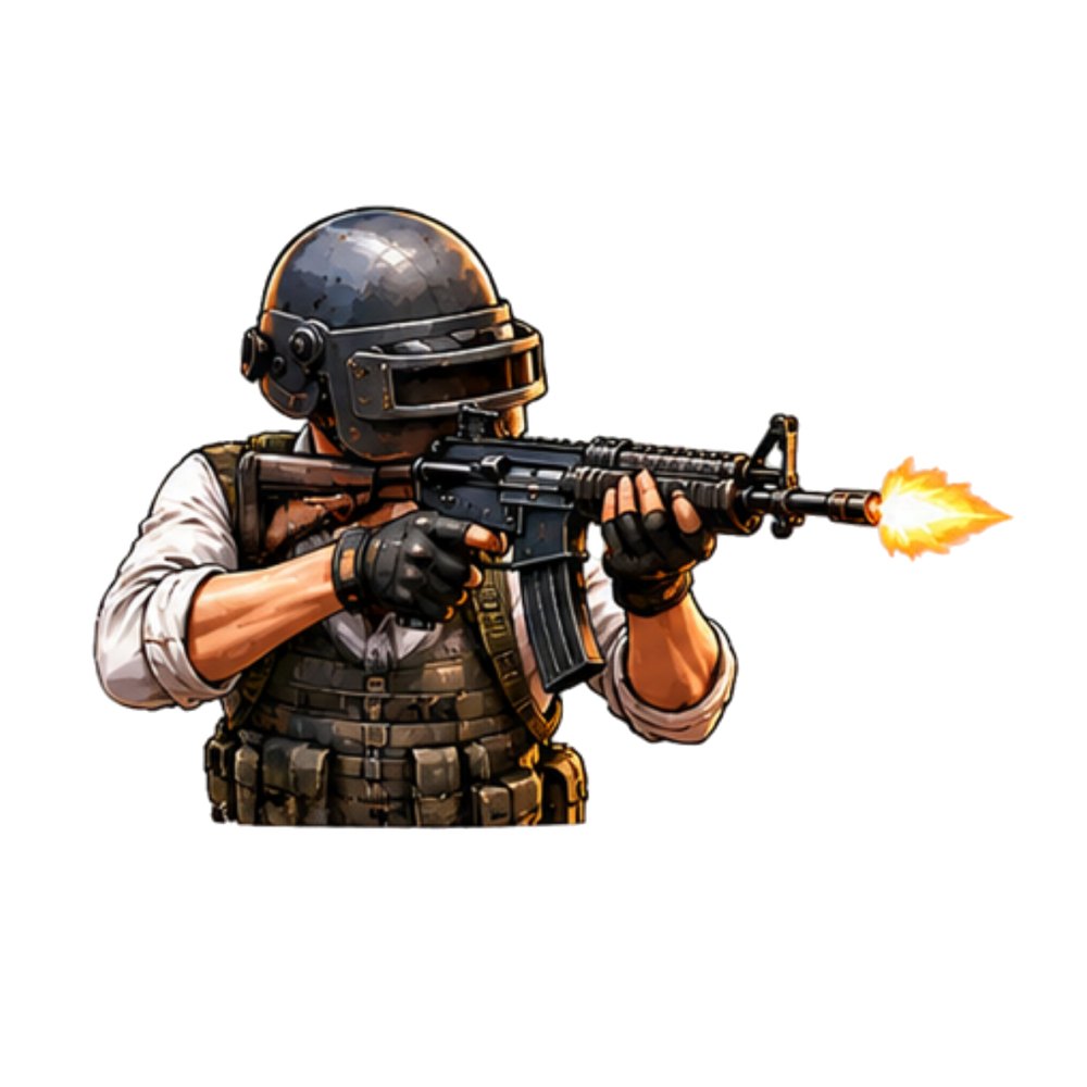Rifle Fire Soldier sticker: A helmeted soldier firing a rifle